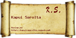 Kapui Sarolta névjegykártya